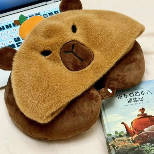 Almohada De Cuello Con Capucha De Capibara Peluche
