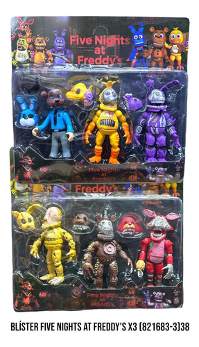  Blíster Muñecos Personajes Five Nights Freddy 6 Figuras.