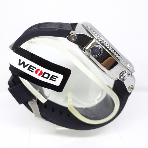 Relógio Masculino Weide Anadigi Wh-6403 Preto E Prata