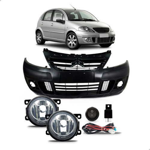 Parachoque Citroen C3 2008 A 2012 Com Kit Farol De Milha