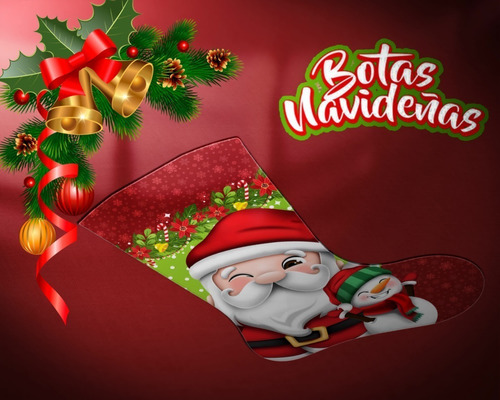 Diseños Para Estampar Sublimar Botas Navideñas M200