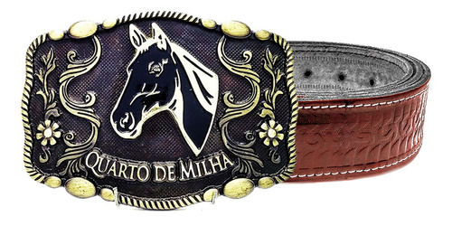 Cinto Country Masculino Cowboy Rodeo Fivela Quarto De Milha