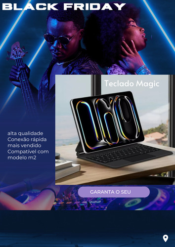Teclado Magic Para iPad Air 13 Chip M3 - Ergonômico