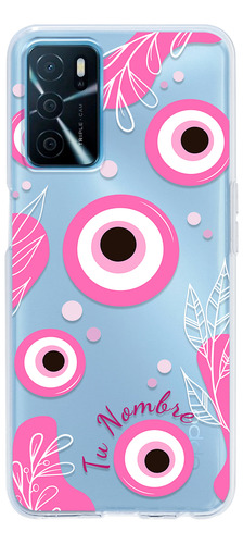 Funda Para Oppo Ojo Turco Nazar Rosa Personalizada Nombre