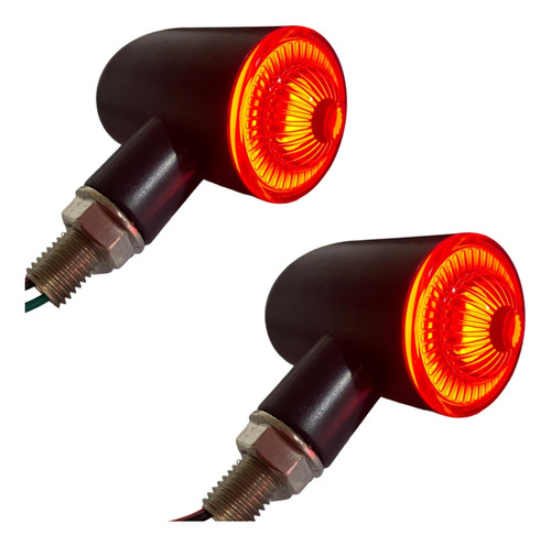 Giro Led Moto Con Stop Cafe Racer Bobber X2