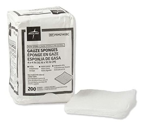 Medline - Prm21408cz 4 X 4 Pulgadas De Gasa Esponjas, 100% A