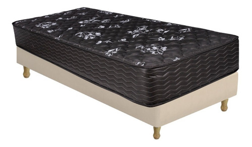 Imagen 1 de 7 de Conjunto Sommier Ecocuero Colchon Imperial 1 Plaza 80x190