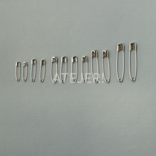 Imagen 3 de 9 de Alfiler De Gancho Surtido Marca Silver Blister X 12 Unidades