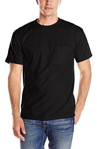 Hanes - Camiseta De Manga Corta Para Hombre Con Bolsillo