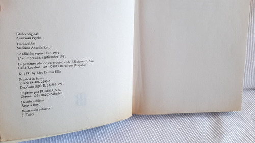 Imagen 3 de 5 de American Psycho Bret Easton Ellis B