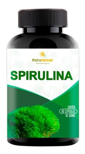 Capsulas De Spirulina Pura Proteinas De Qualidade 500mg Pote
