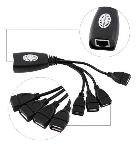 Extensión Ethernet 2.0 Hub Hub De 4 Puertos Usb A Rj45