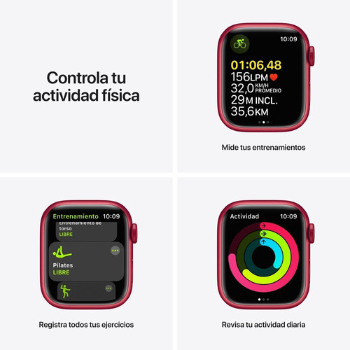 Imagen 6 de 9 de Apple Watch Series 7 (GPS + Cellular, 41mm) - Caja de aluminio (PRODUCT)RED - Correa deportiva (PRODUCT)RED
