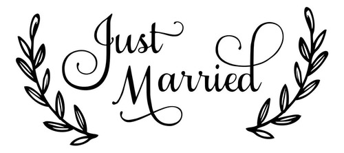 Juekui Just Married Ws54 - Adhesivo Decorativo Para Ventana 