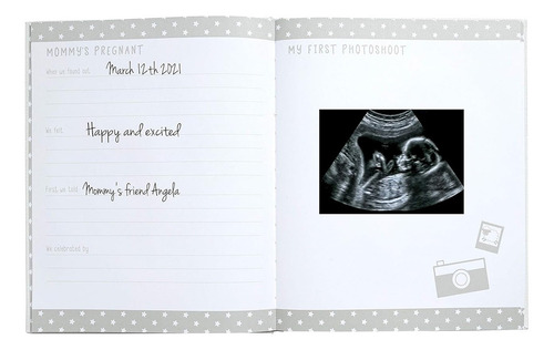 Kate & Milo Babybook And Ink Pad Album Memorias De Bebe Gris Recuerdos Y Datos De Bebe