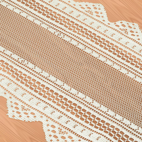 Paquete De 2 Caminos De Mesa De Encaje Blanco Roto De 13 X 4
