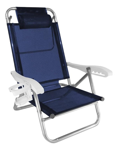 Cadeira Praia Max Alumínio Oversize Reforçada Até 150kg Pret