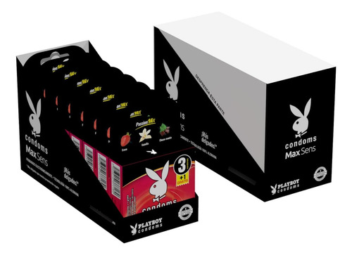 Condones Playboy Max Sens Aroma Y Sabor Passion Mix 32 Pack
