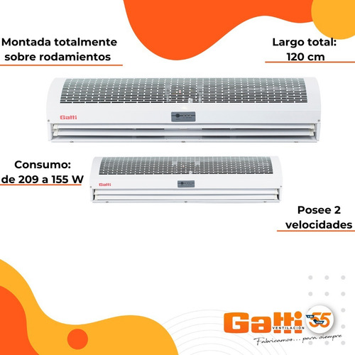 Imagen 3 de 10 de Cortina De Aire 120 Cm Frío Solo Con Control Remoto 2 Vel