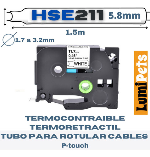 Cinta Termocontraible Hse-211 Alternativa Brother | 5.8 Mm |