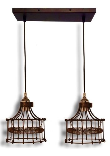 Retro hierro alambre jaula lámpara para lámpara colgante/plafón