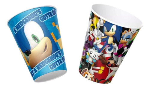 Vasos De Sonic Para Cumpleaños X6