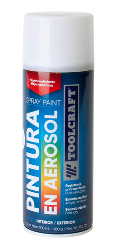 Pintura En Spray Colores Básicos Blanco Mate Toolcraft