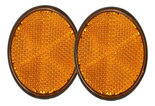 Reflector Naranja Redondo Universal De 2x2 Pulgadas Para Mot