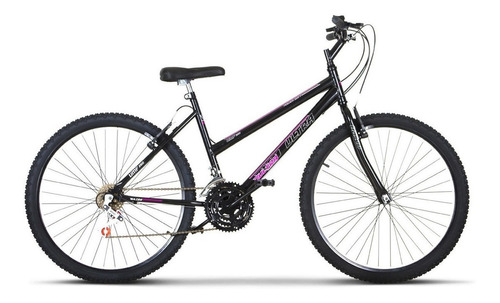 Bicicleta Feminina Cor Preta Bike Aro 26 18 Marchas