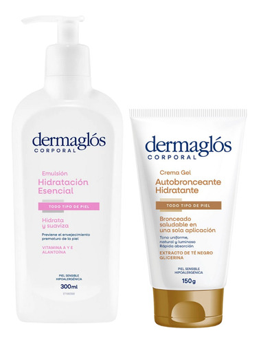 Kit Autobronceante Dermaglós + Hidratación Esencial