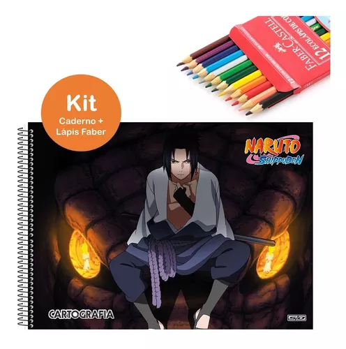 caderno desenho Naruto capa dura