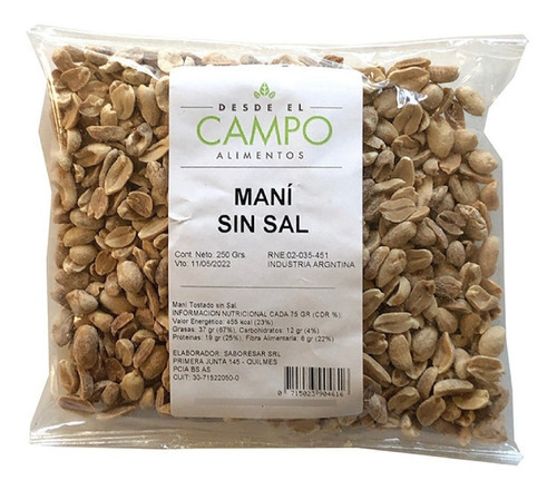 Mani Tostado Sin Sal Pelado Dec Alimentos 250g Pack X 10