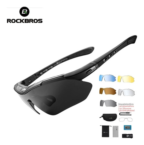 Óculos Ciclista 5 Lentes Uv 400