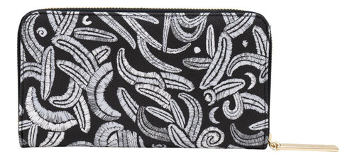 Cartera Grande Saffiano Quetzalcóatl Blanco/negro Color Blanconegrocgsq