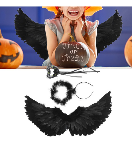 Juego De 3 Alas De Ángel Diabólico Para Halloween, Hechas A