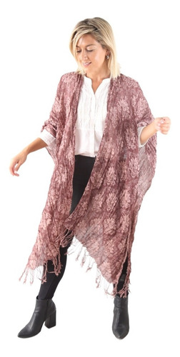 Kimono Largo Grande Suelto Estampado Manton Abrigado K7075