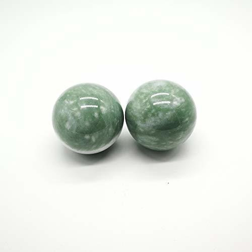 Bcqli 2 Greenish Stone Baoding Balls,hand Exercise