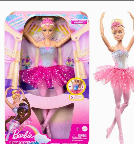 Hermosa Nueva Barbie Bailarina Fantasía Luces Brillantes (Usado)