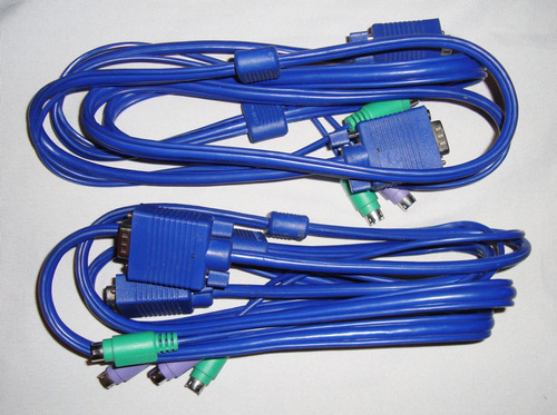 2 Cables Vga Ps/2 Para Conmutador Kvm