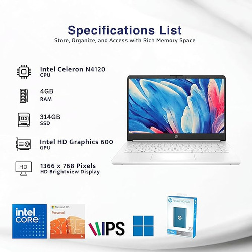 Laptop Hp Ultra Light Intel Celeron N4120 4gb Ram 64gb Emmc