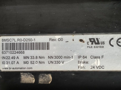 Servo Motor B&r 8msc7l.r0-d250-1+redutor Stober Ph812f0200m (Usado)