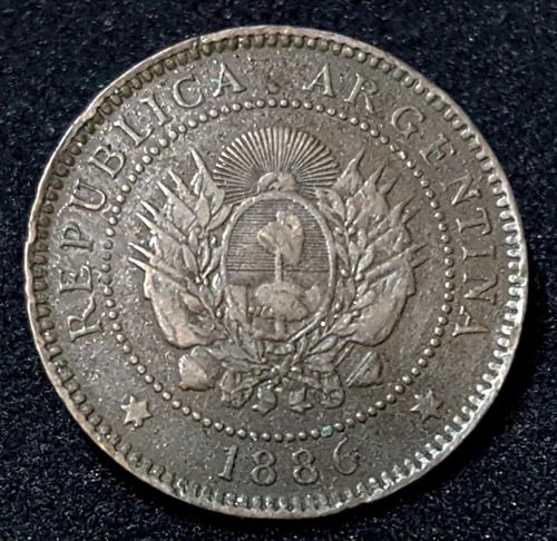 Moneda Argentina 1 Centavo. Patacón. Cobre. Año 1886. 55060