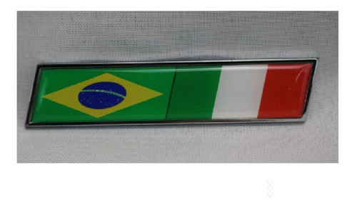 Emblema Adesivo  Brasil C/ Italia Borda Cromada