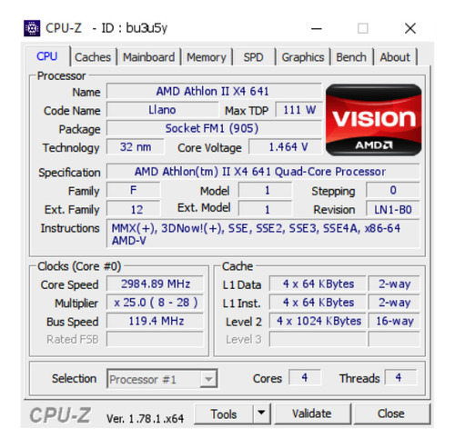 Upgrades Processador Amd Athlon Ii X4 641 Fm1 4 Núcleos Fm1 (Recondicionado)