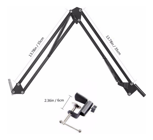 Soporte Para Micrófono Brazo + Filtro Antipop Redondo Elefir