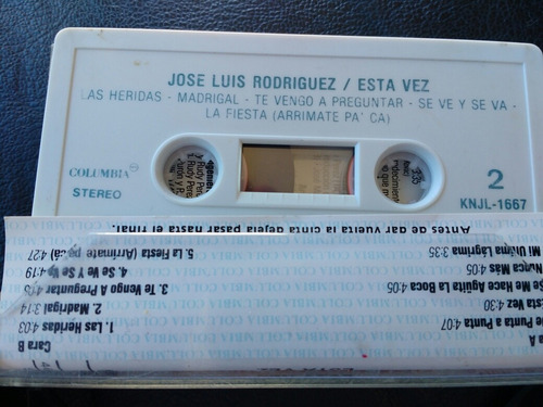 Cassette De José Luis Rodríguez Esta Vez (#4 (Usado)