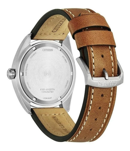 Citizen Avion Green Dial Leather Strap Bm8560-02x . Dcmstore Color de la correa Café Color del bisel Plata Color del fondo Verde