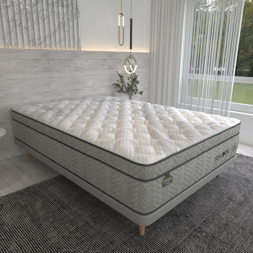 Colchón Matrimonial Restonic Mega Colchoneta Foam Bambú One Color Gris