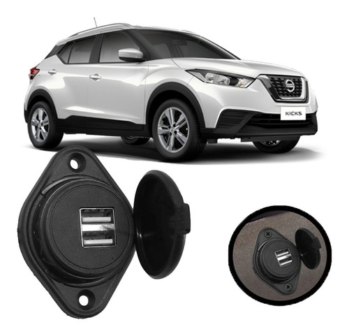 Carregador Usb Turbo 2 Portas Passageiro Nissan Kicks