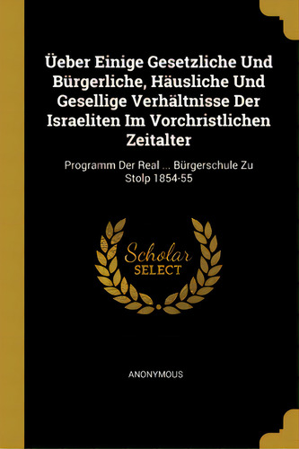 Ãâeber Einige Gesetzliche Und Bãâ¼rgerliche, Hãâ¤usliche Und Gesellige Verhãâ¤ltnisse Der Is..., De Anonymous., Vol. 1. Editorial Wentworth Pr, Tapa Blanda En Inglés